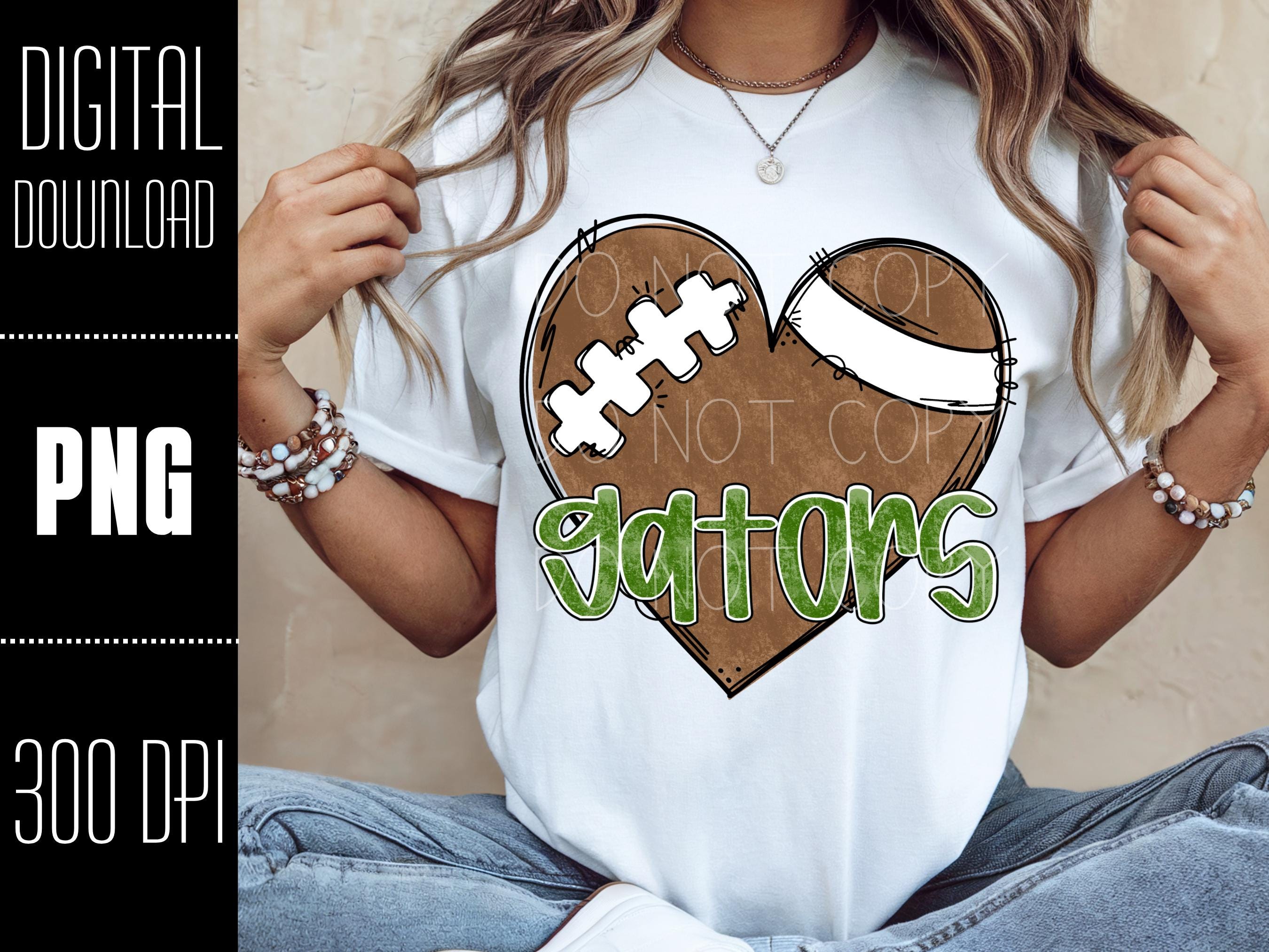 Gators PNG, Football PNG, Gators digital download, Football Heart png, Gators shirt png, PNG design for Dtf and Sublimation, Team Spirit