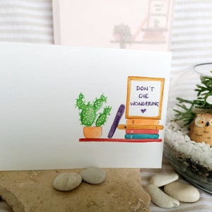 POSITIVE VIBES - Original Handpainted Watercolour card