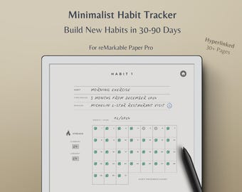 reMarkable Paper Pro Habit Tracker | Minimalist, Hyperlinked (Digital Download)