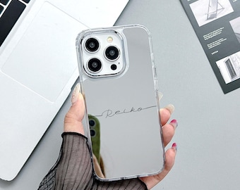Mirror Custom iPhone Case: Handwriting Signature, Reflection, Camera Protection