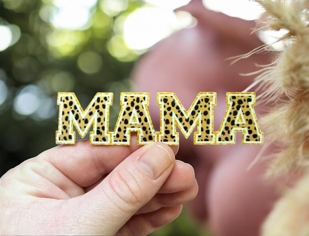 Cheetah Print Mama Sticker – Trendy Varsity Letter Decal for Moms - Etsy