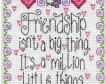 Friendship Cross Stitch Kit from Design Works -3227, friends  counted cross stitch kit, needlework kit, embroidery kit