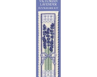 Victorian Lavender  Bookmark Counted Cross Stitch Kit from Textile Heritage, Flower floral Needlework Kit, cross stitch bookmark, lavender