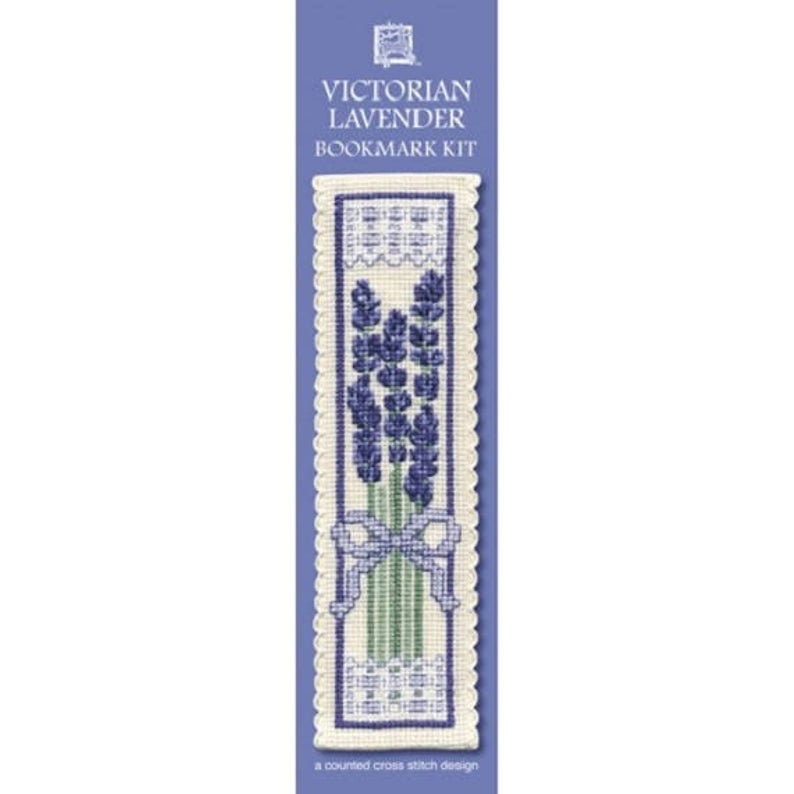 Victorian Lavender Bookmark Counted Cross Stitch Kit from Textile Heritage, Flower floral Needlework Kit, cross stitch bookmark, lavender image 10