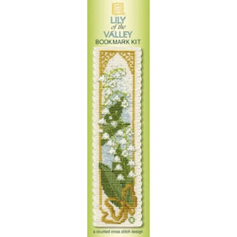 bookmark kit textile heritage kit Textile Heritage Lily of the Valley Bookmark Cross Stitch Kit Counted cross stitch kit