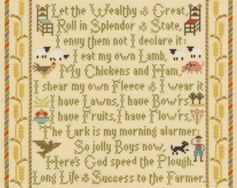Kit De Point De Croix Moira Blackburn - Broderie "Peaceful Garden Sampler", Toile Aïda 16, 34x51 Cm
