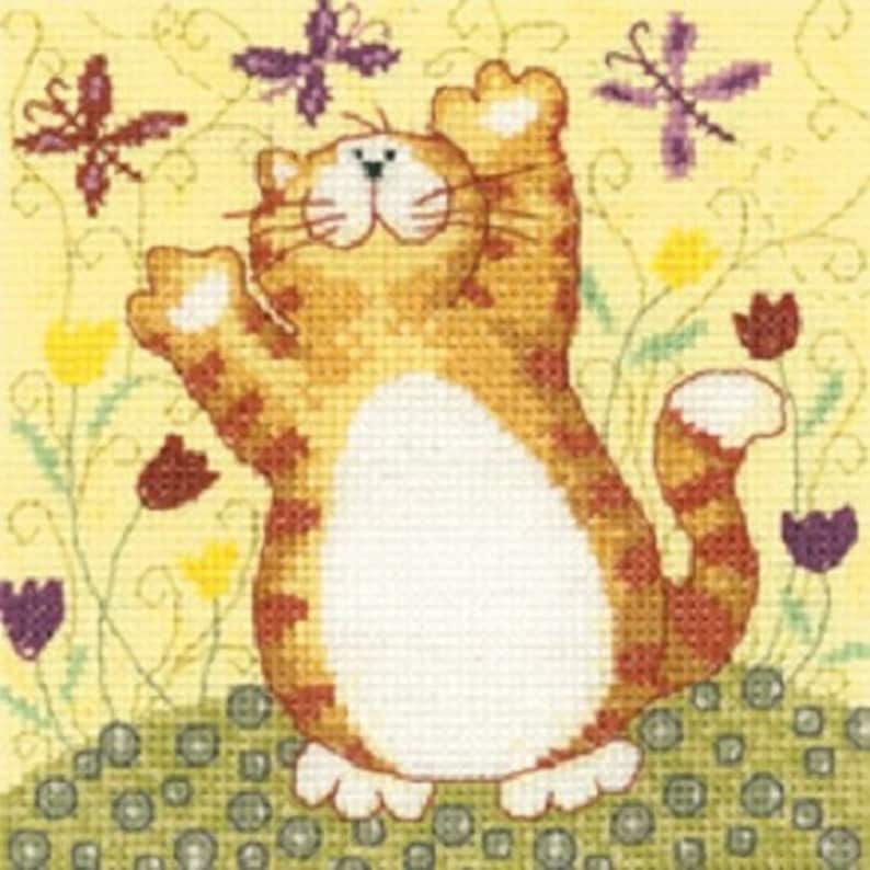 cats rule range Catz /& Co Cross Stitch Kit cross stitch Heritage Crafts Butterfly needleworkit Flutterbys counted cross stitch kit