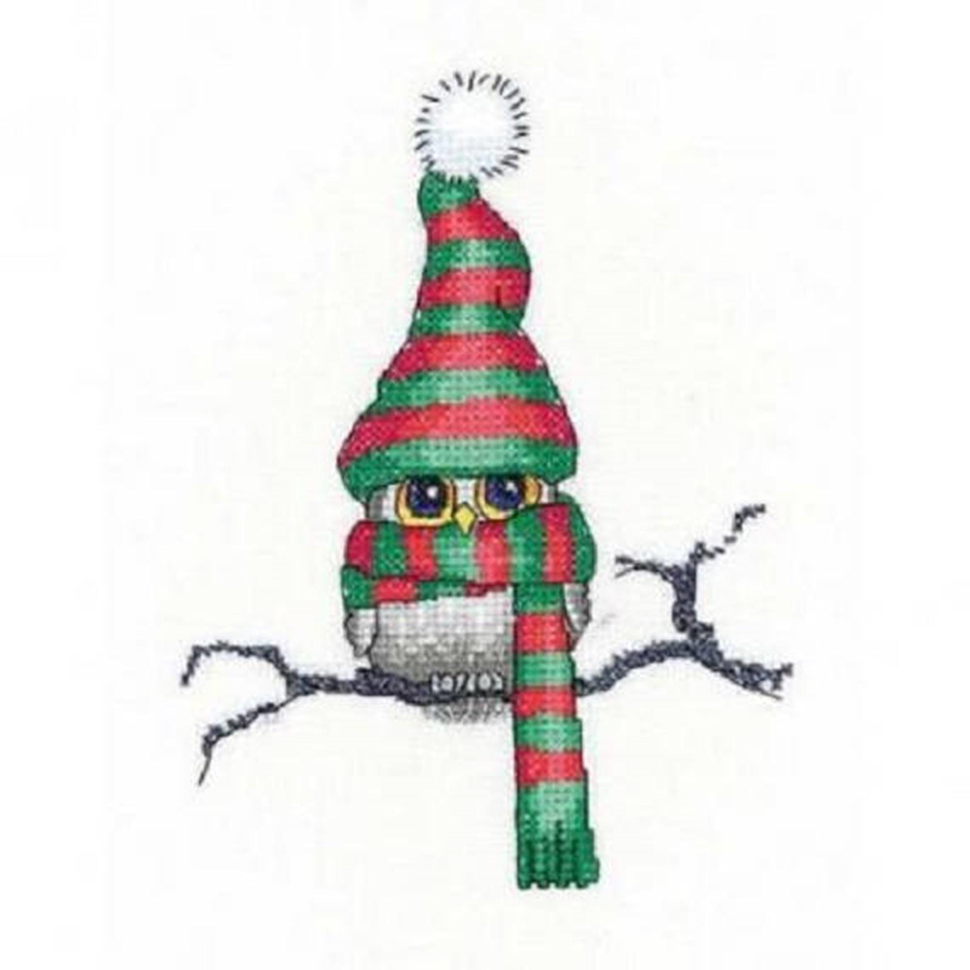 Ollie Owl Counted Cross Stitch Kit from Heritage Crafts on 14ct Aida