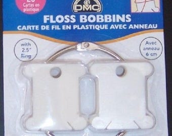 PLASTIC Floss/Thread Bobbins and 2.5" metal ring -28 per pack from DMC , thread holder, floss holder, bobbins, thread bobbins