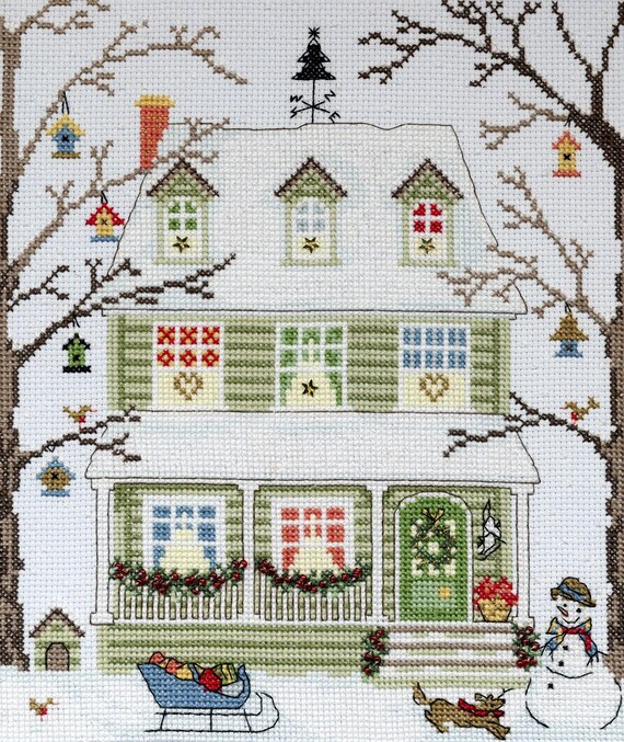 Bothy Threads New England Beach Huts Cross-Stitch Kit - Counted Embroidery Set