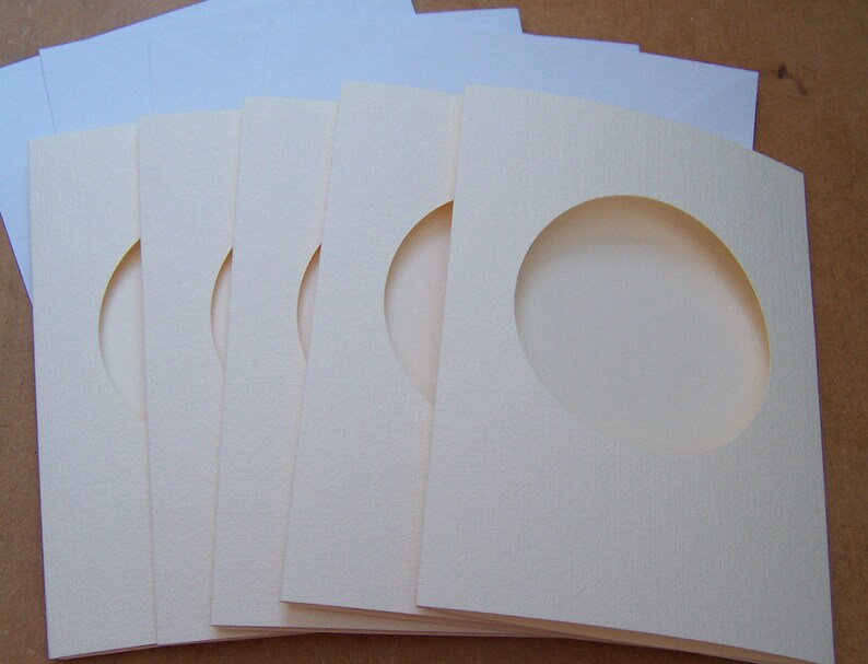 Card Blanks 5 round aperture cards greeting cards blanks Etsy