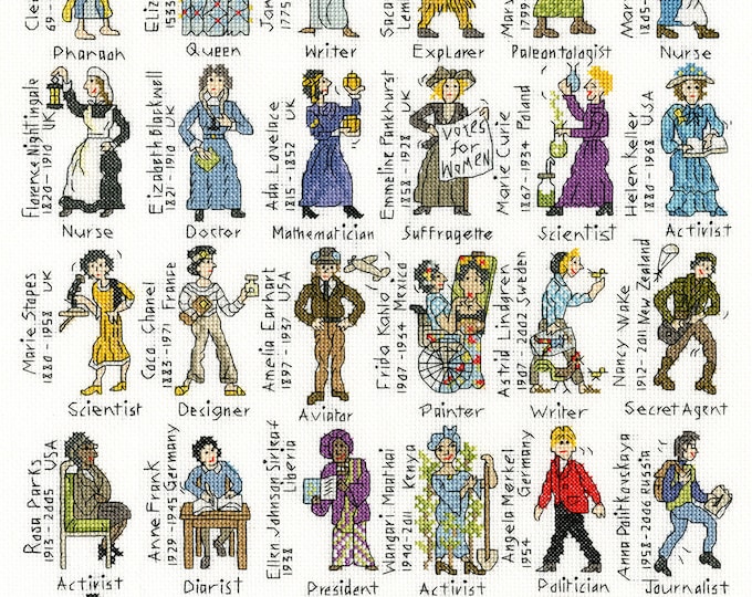 Bothy Threads Fashion Through the Decades Counted Cross Stitch Kit