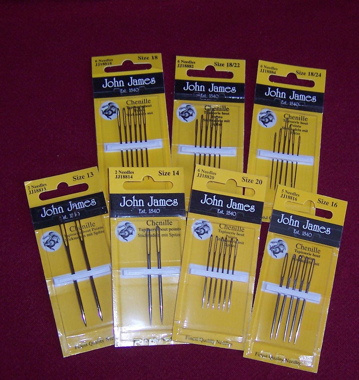 Tapestry Needles Five Sizes 14, 16, 18, 20, 24 - Large Eye Blunt Needles 25  Pcs for Cross Stich and More