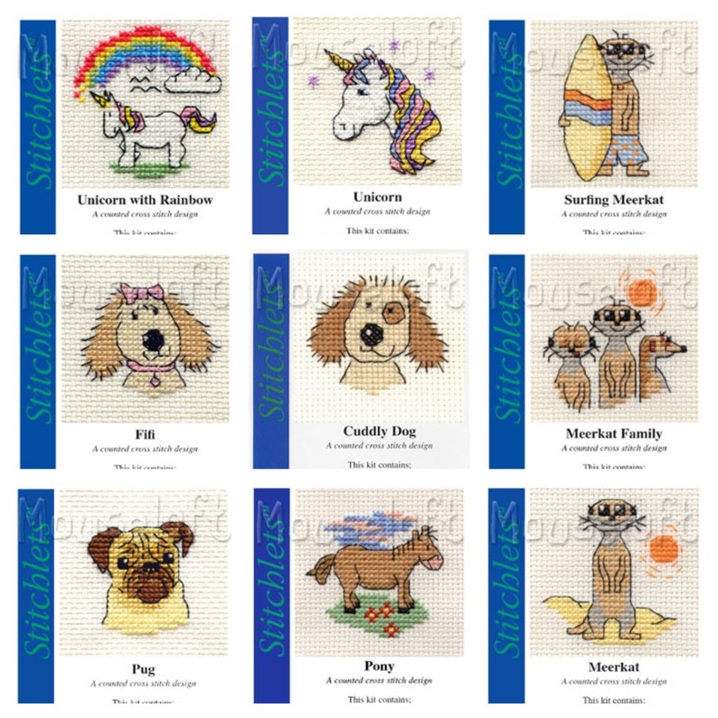 MOUSELOFT STITCHLETS CROSS STITCH KIT ~ UNICORN ~ NEW
