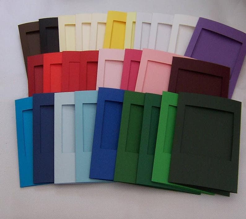 Five Square Aperture Cards 6 X 4 Inches Assorted Greeting Etsy