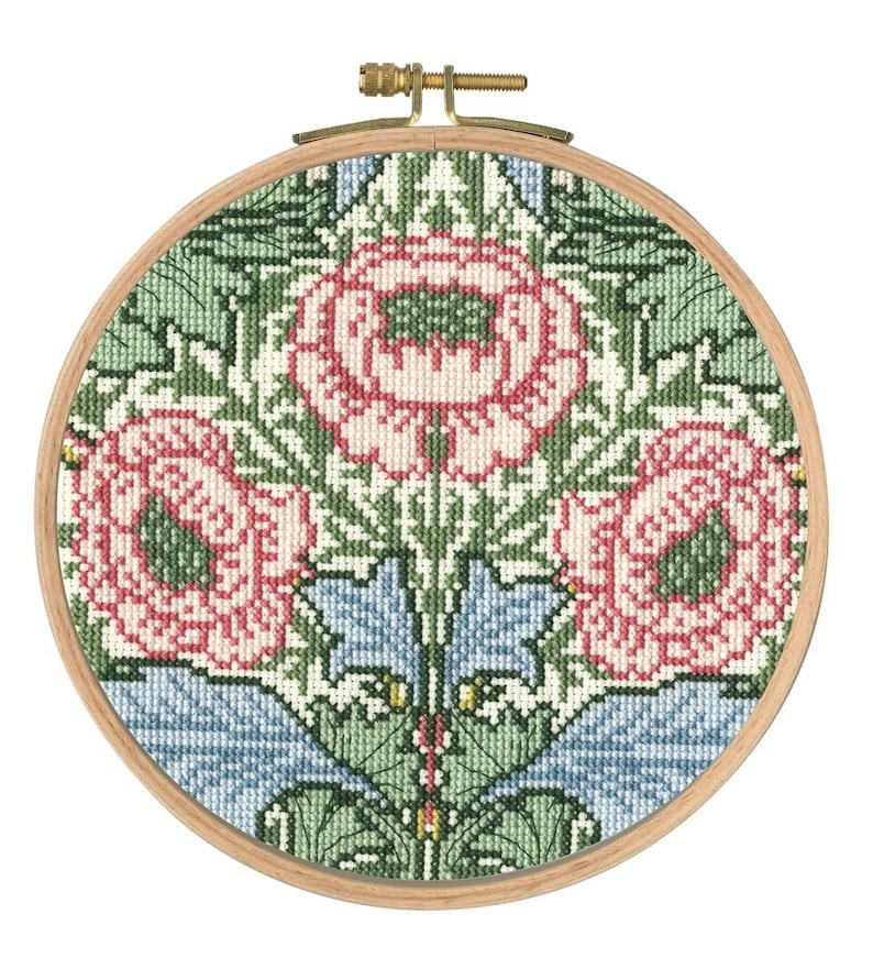 kit with hoop DMC J H Dearle victoria and albert museum BK1175 MYRTLE Counted Cross Stitch Kit