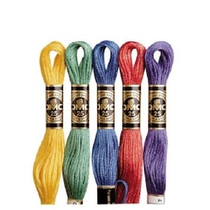 DMC Threads/Floss Skeins, Pick Your Own Colours  1-24 skeins, cross stitch threads, embroidery floss, NEW DMC clolours available