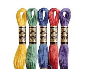 DMC Threads/Floss Skeins, Pick Your Own Colours  1-24 skeins, cross stitch threads, embroidery floss, NEW DMC clolours available