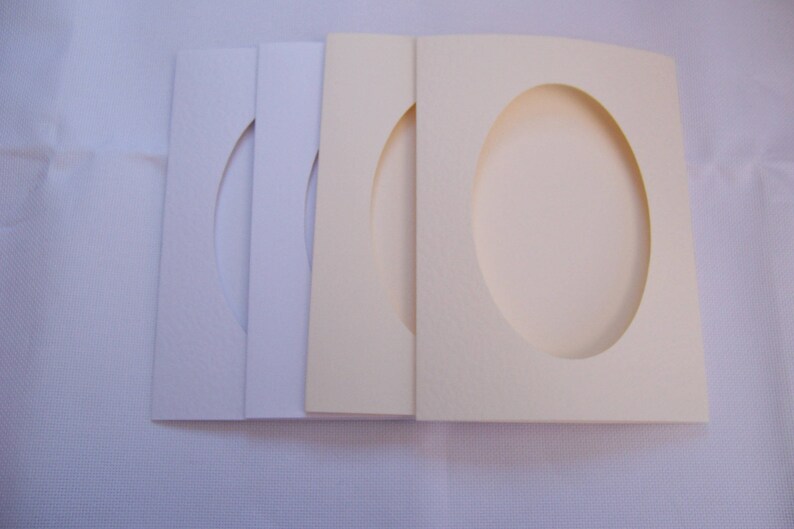 Card Blanks 5 Oval aperture cards greeting cards blanks with Etsy