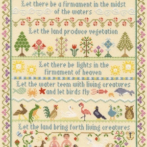 Let There be Light Sampler Moira Blackburn ,Bothy Threads Counted cross stitch Kit , antique style sampler, celebration sampler