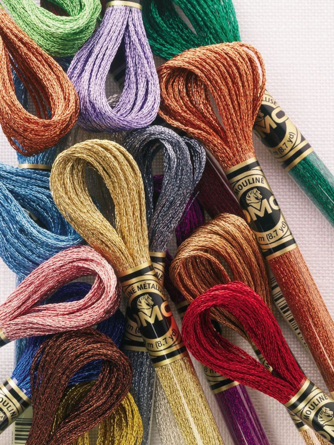 DMC Light Effect Cross Stitch Threads -E130 - E3852, Jewel, Metallic ...