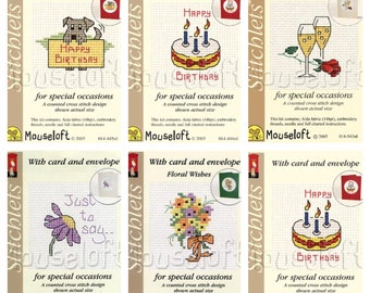 Mouseloft Stitchlets  Special Occasions card kit with Card and Envelope, Cross Stitch kits . Great for card making, mini kits, graduation