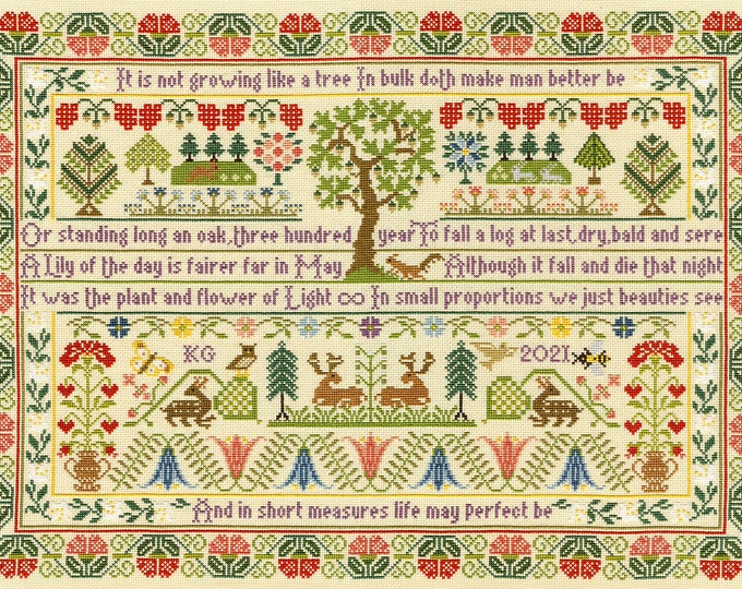 Counted Cross Stitch Pattern I See Red Alphabet Sampler Etsy