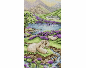 Highlands Landscape Counted Cross Stitch Kit from Anchor - PCE0816, scotland , scottish hills