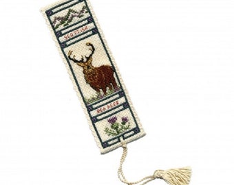 STAG  Bookmark Counted Cross Stitch Kit from Textile Heritage, Deer Needlework Kit, cross stitch bookmark, male deer, scottish stag