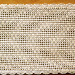 Aida Band 2" wide ,14 count  Cream with a Cream  Edge from Zweigart 1 metre, aida for cross stitch, 14 count cross stitch fabric, aida band
