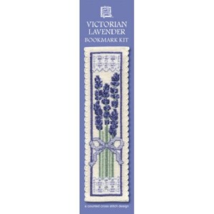 Victorian Lavender Bookmark Counted Cross Stitch Kit from Textile Heritage, Flower floral Needlework Kit, cross stitch bookmark, lavender image 2