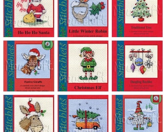 Mouseloft Christmas  Stitchlets Range with Card and Envelope Cross Stitch kits  .Great for card making, mini kits,