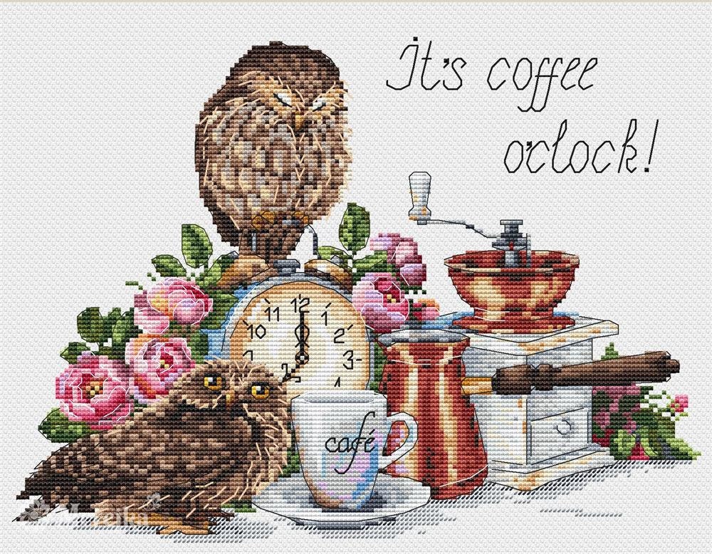 Lot of 2 Small Cross Stitch Kits Coffee Grinder Thank You Card NEW