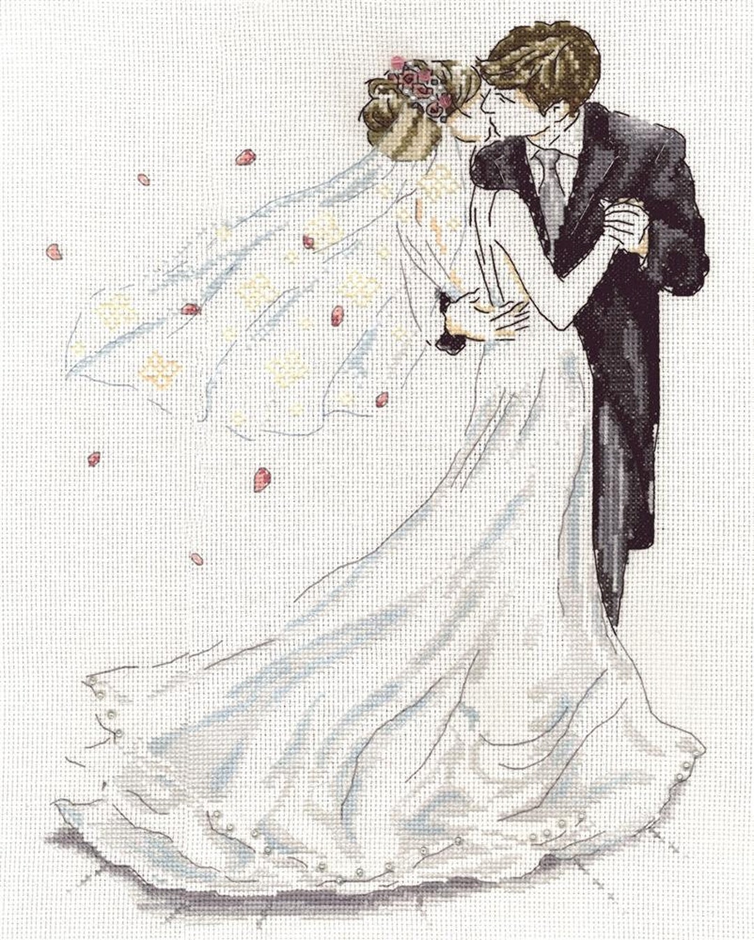 Wedding Couple Counted Cross Stitch Kit by Design Works, Wedding Dance , Wedding Sampler, Cross