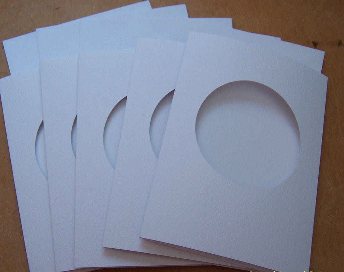 Card Blanks 5 round aperture cards greeting cards blanks Etsy