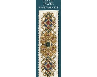 Textile Heritage Celtic Jewel Bookmark Counted Cross Stitch Kit , Needlework Kit, cross stitch bookmark,