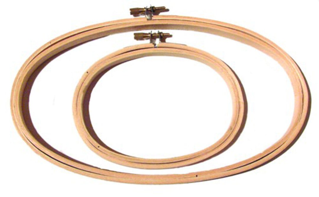 OVAL Wooden Embroidery Hoop for Cross Stitch, 5 X 9 or 3.5 X 5 Inch