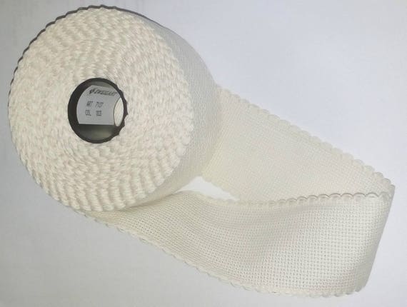 Cream Aida Band 5cm//2 Inch With a Scalloped Edging Zweigart 1 Metre Ivory