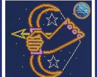 DMC Sagittarius- Signs of the Zodiac Cross Stitch Kit by Emily Peacock- BK1870, Easy kit suitable for beginner, horoscope kit, etoile thread