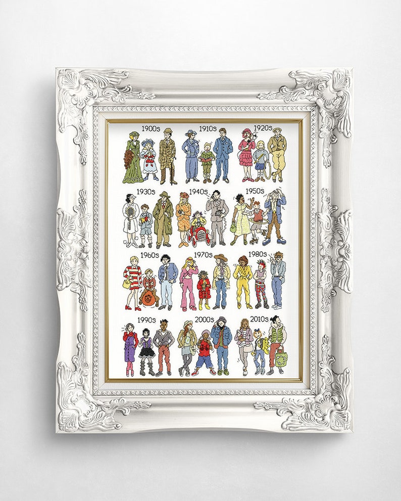 Bothy Threads Fashion Through the Decades Counted Cross Stitch Etsy