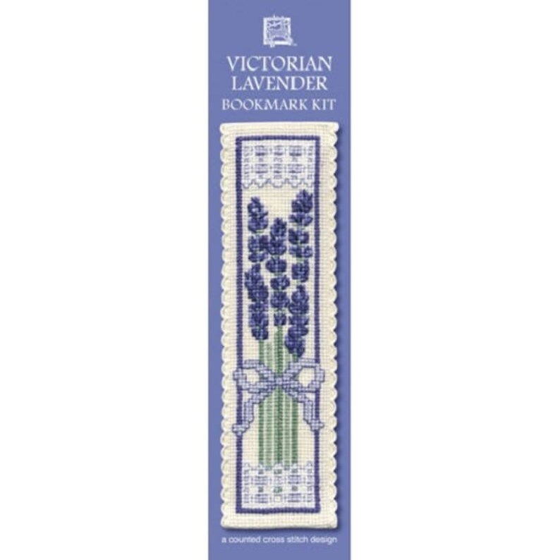 Victorian Lavender Bookmark Counted Cross Stitch Kit from Textile Heritage, Flower floral Needlework Kit, cross stitch bookmark, lavender image 6
