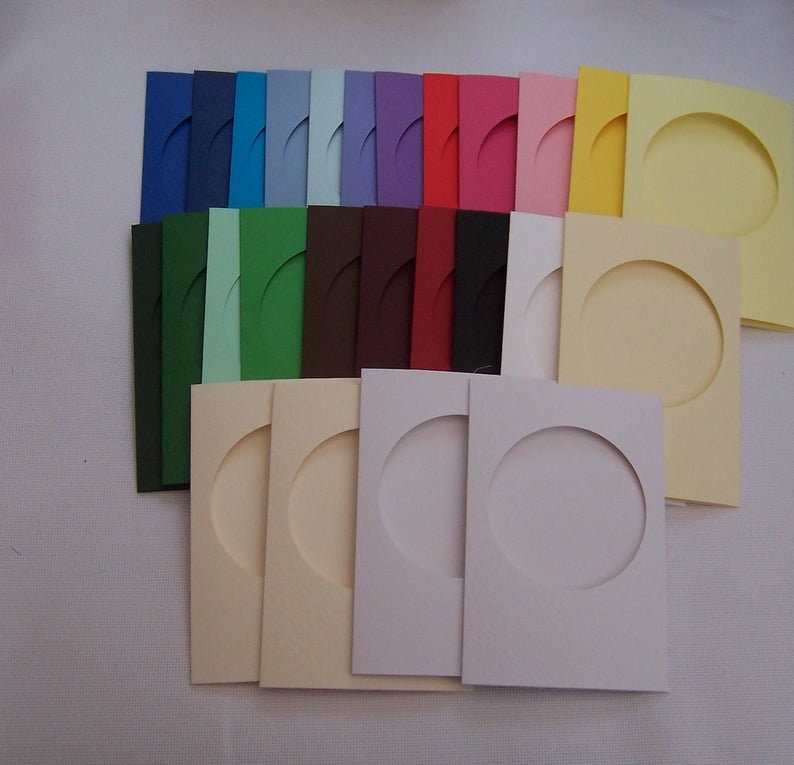 Five Round Aperture Cards 6 x 4 inches Assorted greeting Etsy