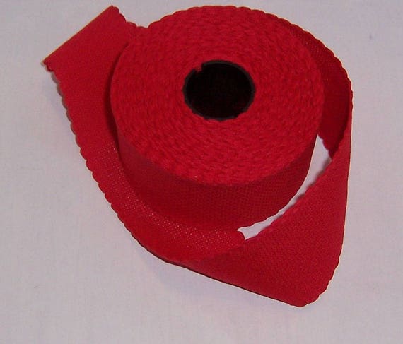 Zig Zag Webbing: Red & Natural Zig Zag Webbing: Red & Natural