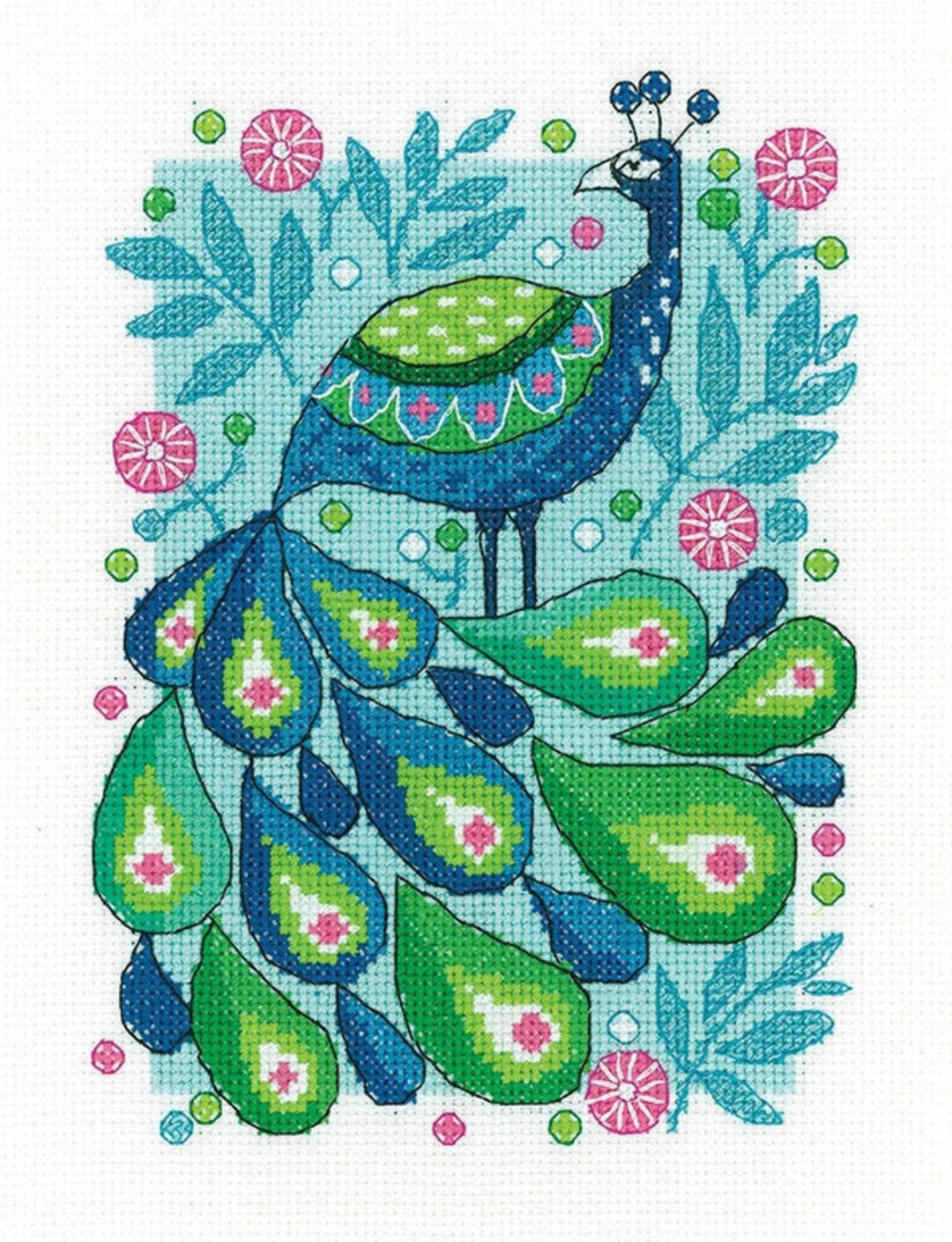PEACOCK Cross Stitch Kit From Heritage Crafts Karen Carter Etsy
