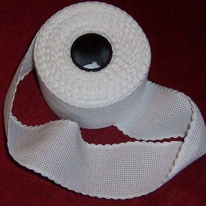Aida Band 14 count, 2 inch wide  White with a White  Edge from Zweigart x 1 metre, aida for cross stitch, 14 count cross stitch fabric,