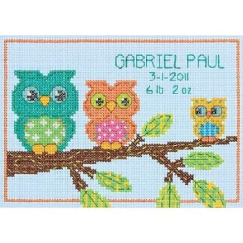 The Stitching Shed Owl Wedding Sampler Counted Cross Stitch kit