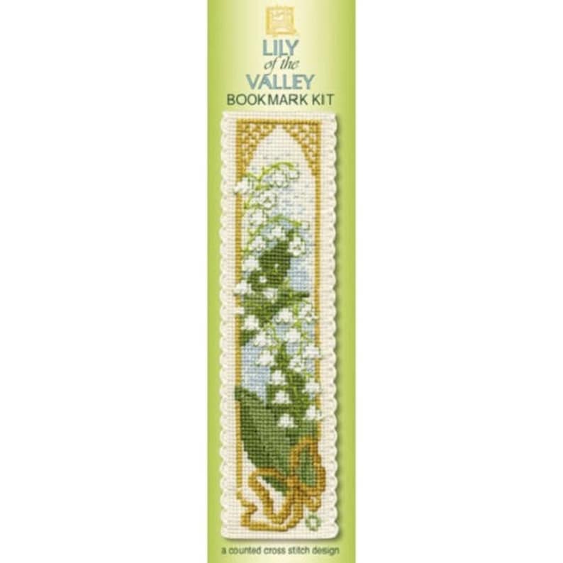 bookmark kit textile heritage kit Textile Heritage Lily of the Valley Bookmark Cross Stitch Kit Counted cross stitch kit