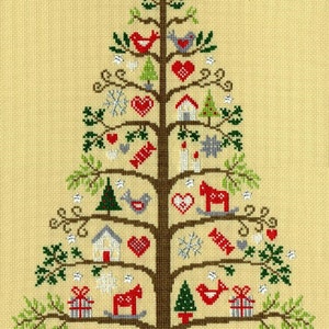 Bothy Threads Scandi Tree cross stitch Kit , scandinavian christmas tree cross stitch, holiday kit, decorated tree