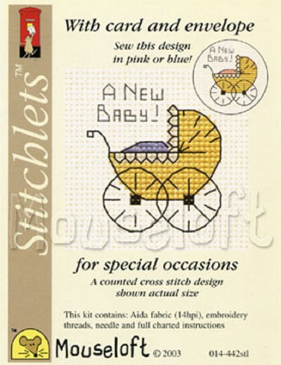2 x CARDS /& ENVELOPES FOR MOUSELOFT STITCHLETS 3½/'/' x 4½/'/' BLUE