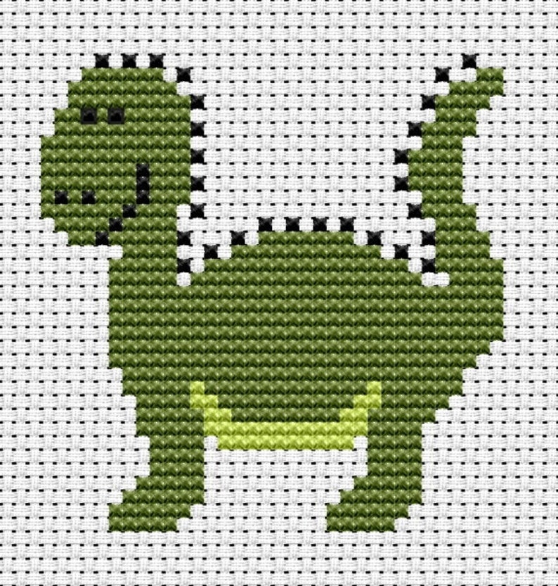 Рисунок по клеточкам динозавр